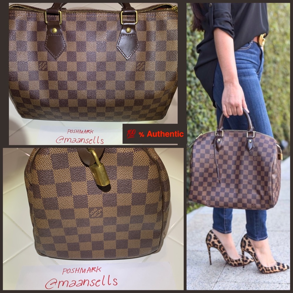 Authentic Louis Vuitton Speedy 30 Damier Ebene Made in France